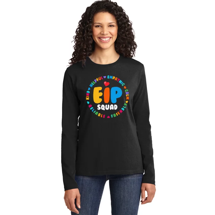 EIP Squad Early Intervention Program Intervention ECSE Team Ladies Long Sleeve Shirt