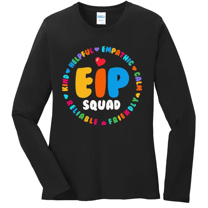 EIP Squad Early Intervention Program Intervention ECSE Team Ladies Long Sleeve Shirt