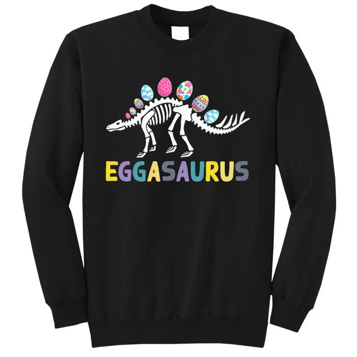 Eggasaurus Stegosaurus Easter Egg Dinosaur Funny Easter Tall Sweatshirt