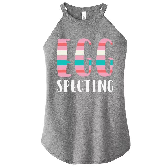 Egg Specting Easter Gift Mom Pregnancy Announcement Women’s Perfect Tri Rocker Tank