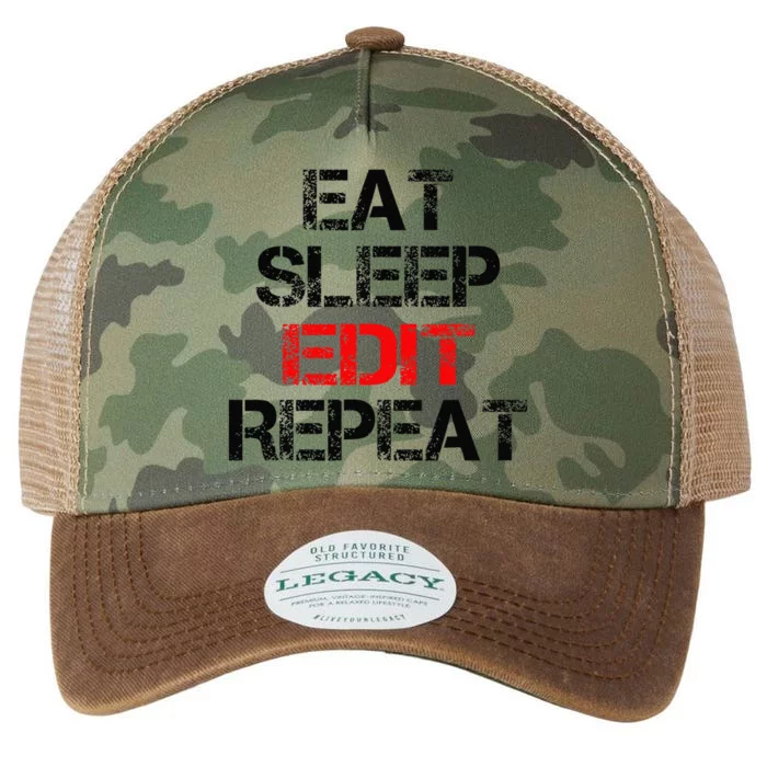 Eat Sleep Edit Repeat Editor Writer Journalist Reporter Legacy Tie Dye Trucker Hat