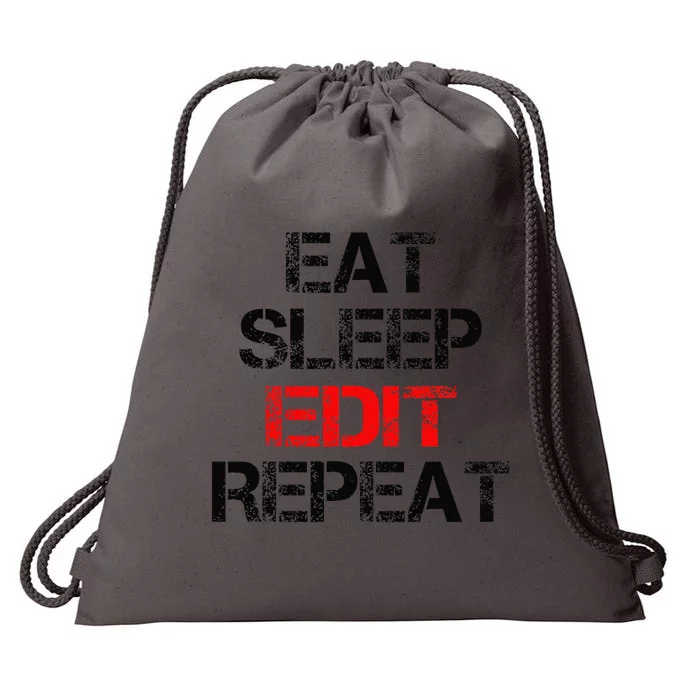 Eat Sleep Edit Repeat Editor Writer Journalist Reporter Drawstring Bag