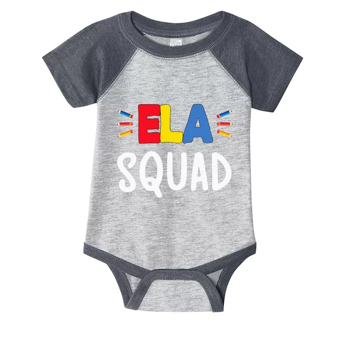 ELA Squad ELA Teacher English Language Arts ELA Team Infant Baby Jersey Bodysuit