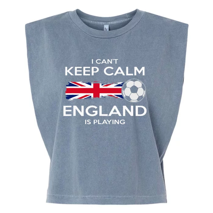 England Soccer English Player Flag Ball Garment-Dyed Women's Muscle Tee