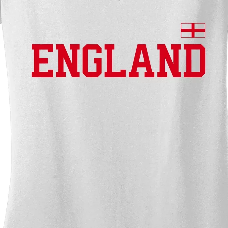 English Soccer English Flag Women's V-Neck T-Shirt