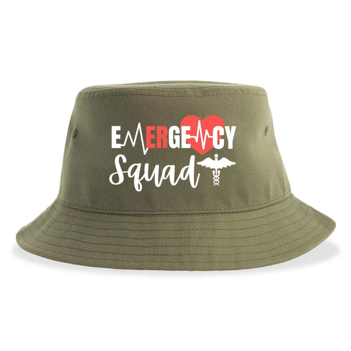 Emergency Squad Er Room Hospital For Emt Students Nurse Crew Cute Gift Sustainable Bucket Hat