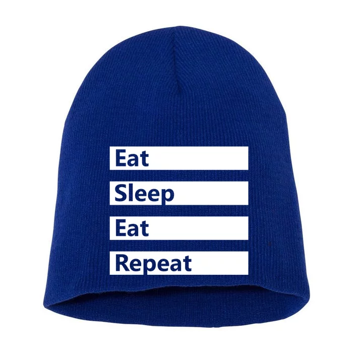 Eat Sleep Eat Repeat Workout Exercise Yoga Gift Short Acrylic Beanie