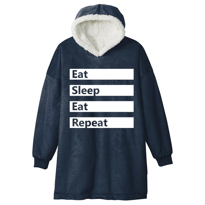 Eat Sleep Eat Repeat Workout Exercise Yoga Gift Hooded Wearable Blanket