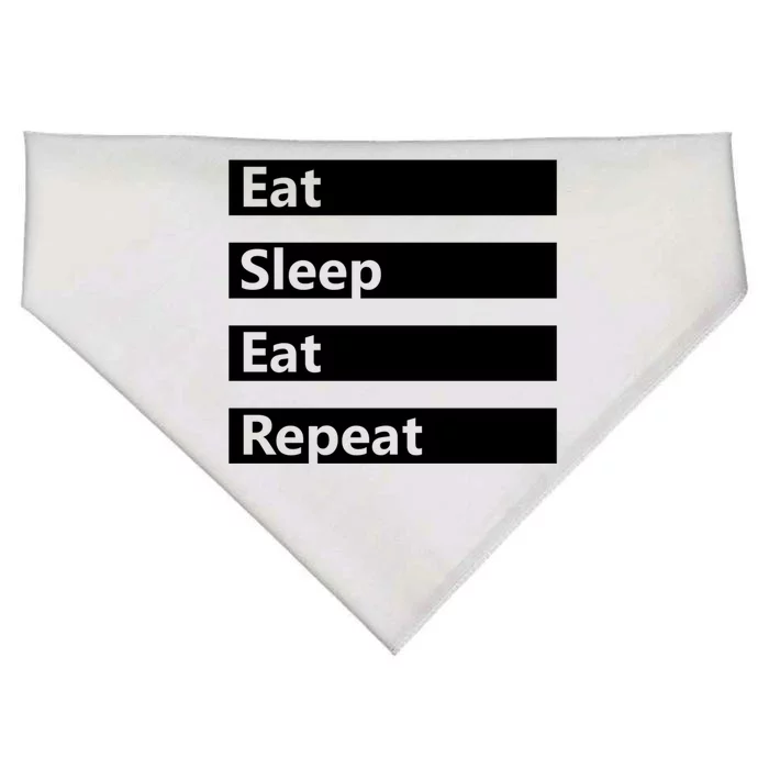 Eat Sleep Eat Repeat Workout Exercise Yoga Gift USA-Made Doggie Bandana