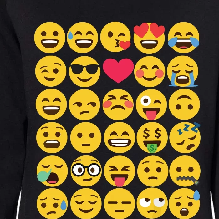 Emoticon Set Womens California Wash Sweatshirt