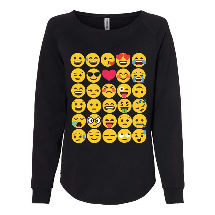 Emoticon Set Womens California Wash Sweatshirt