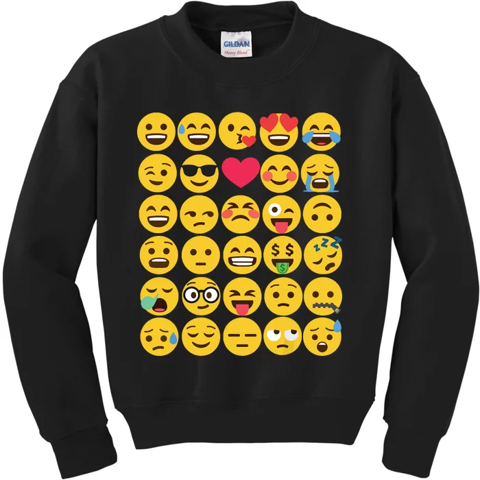 Emoticon Set Kids Sweatshirt