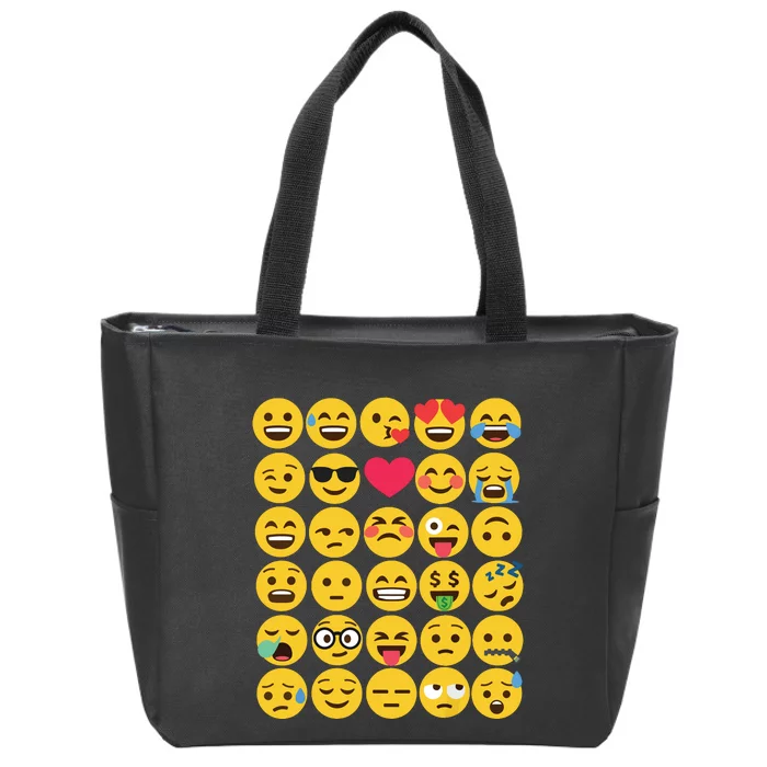 Emoticon Set Zip Tote Bag