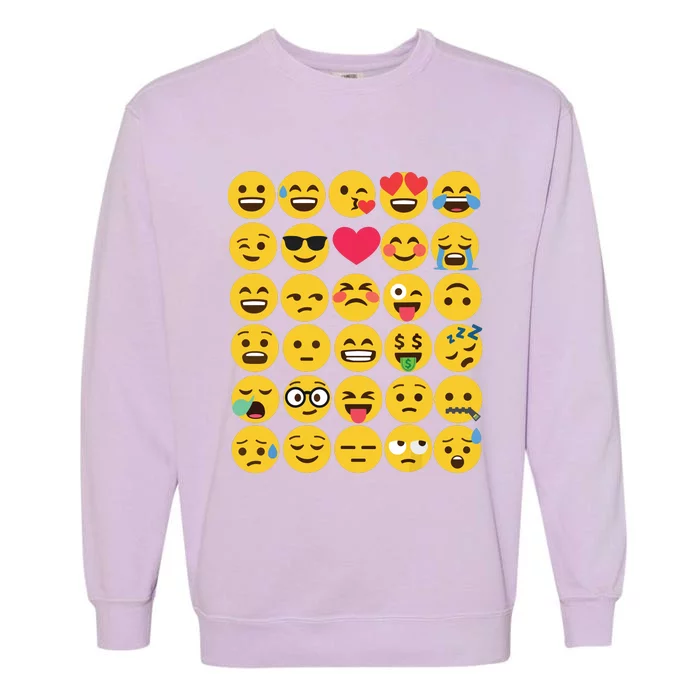 Emoticon Set Garment-Dyed Sweatshirt