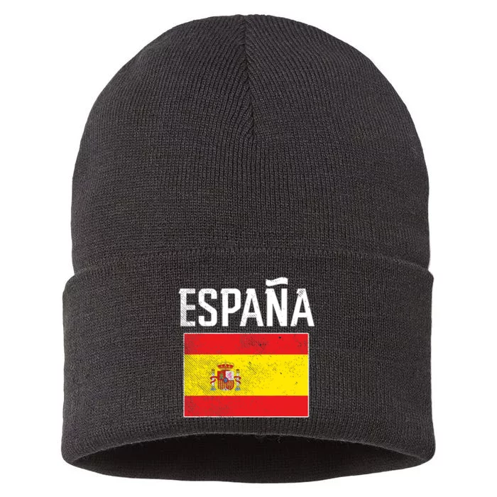 Espana Spain Flag Spanish Soccer Boys Sustainable Knit Beanie