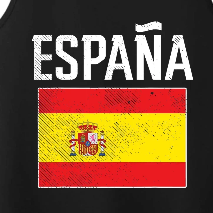 Espana Spain Flag Spanish Soccer Boys Performance Tank