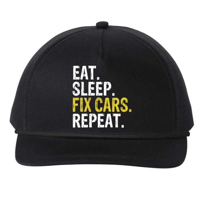 Eat Sleep Fix Cars Repeat Auto Mechanic Gift Snapback Five-Panel Rope Hat