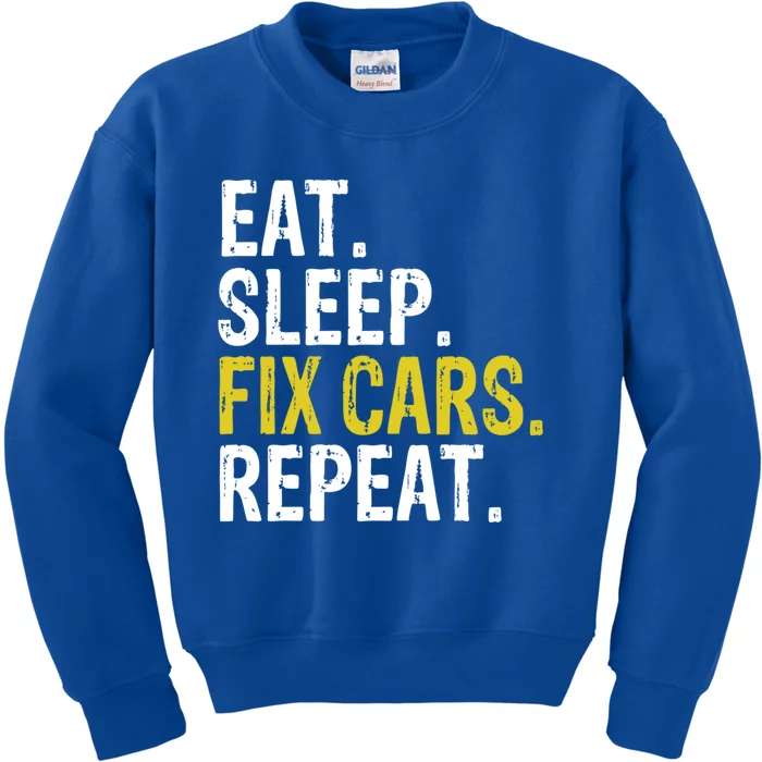 Eat Sleep Fix Cars Repeat Auto Mechanic Gift Kids Sweatshirt