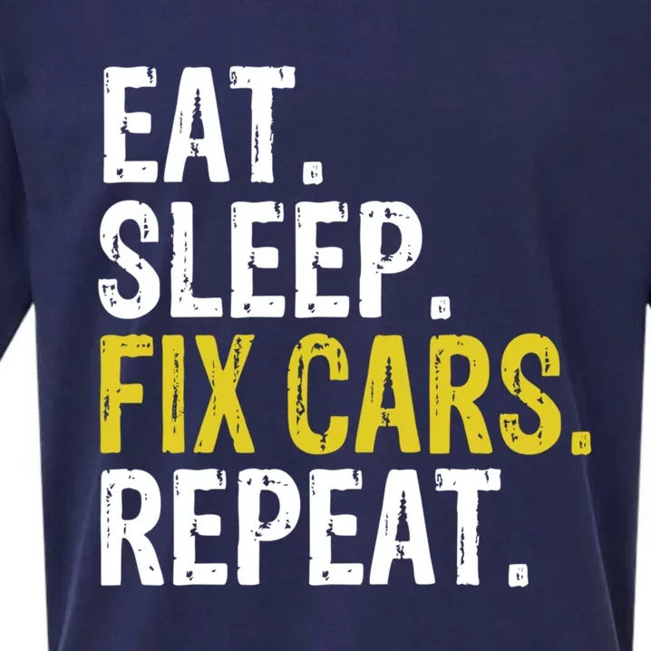 Eat Sleep Fix Cars Repeat Auto Mechanic Gift Sueded Cloud Jersey T-Shirt