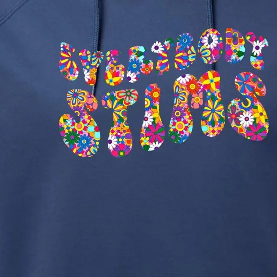 Everybody Stims Floral Neurodiversity Acceptance Sped Autism Gift Performance Fleece Hoodie