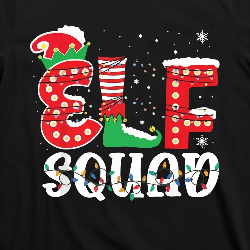 Elf Squad Funny Group Family Matching Christmas Pajamas T-Shirt