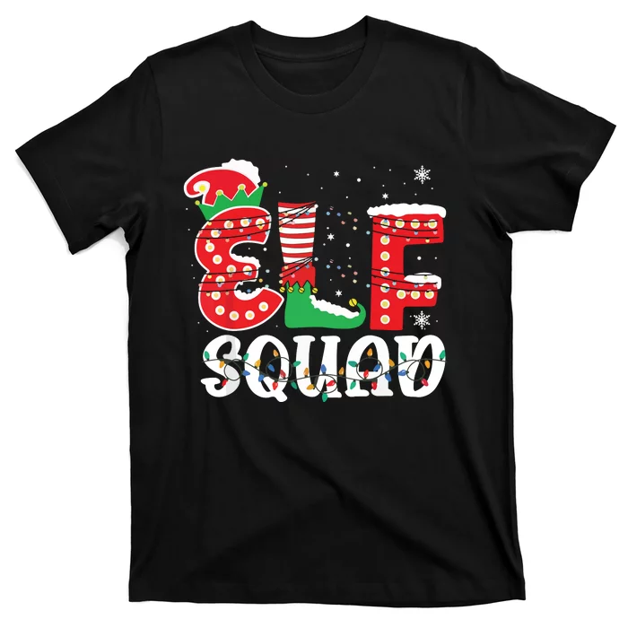 Elf Squad Funny Group Family Matching Christmas Pajamas T-Shirt