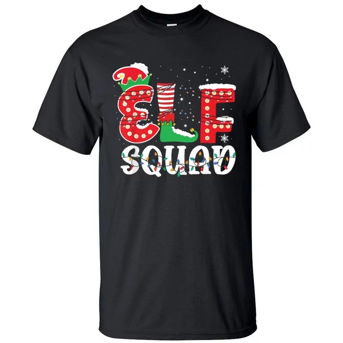 Elf Squad Funny Group Family Matching Christmas Pajamas Tall T-Shirt