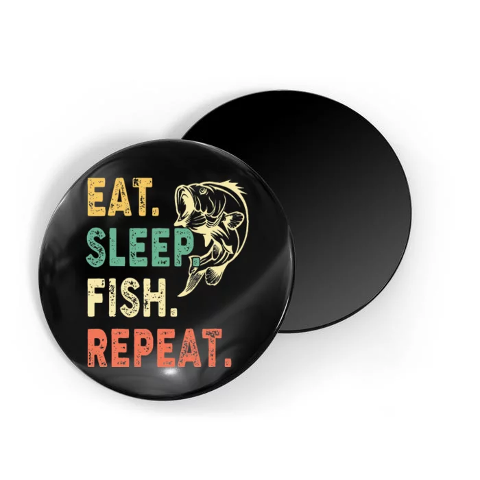 Eat Sleep Fish Repeat Retro Fishing Fisherman Gifts Magnet