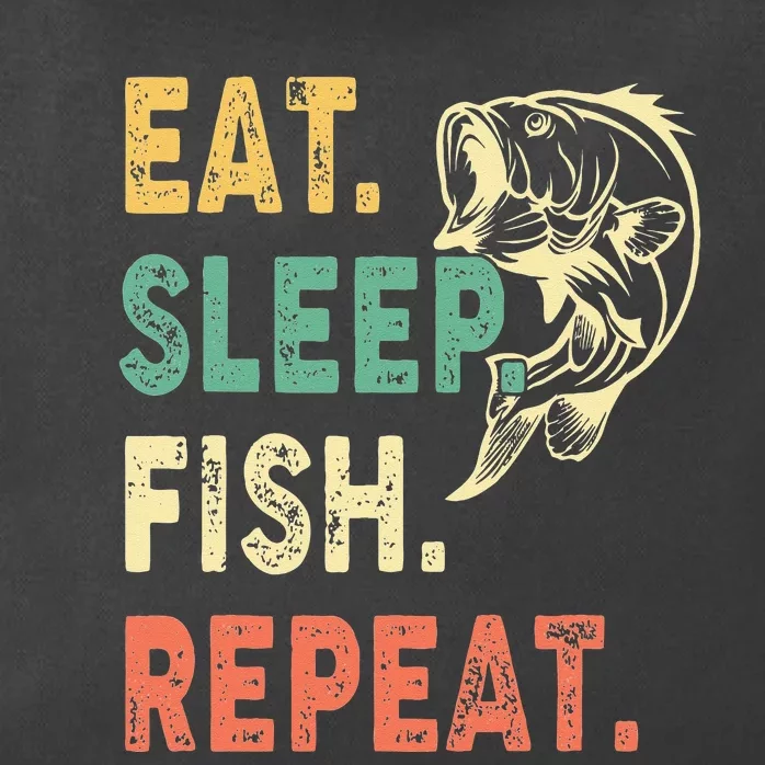 Eat Sleep Fish Repeat Retro Fishing Fisherman Gifts Zip Tote Bag