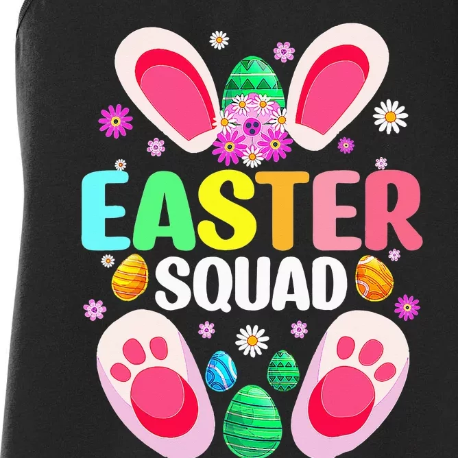 Easter Squad Family Matching Cute Easter Bunny Egg Hunting Women's Racerback Tank