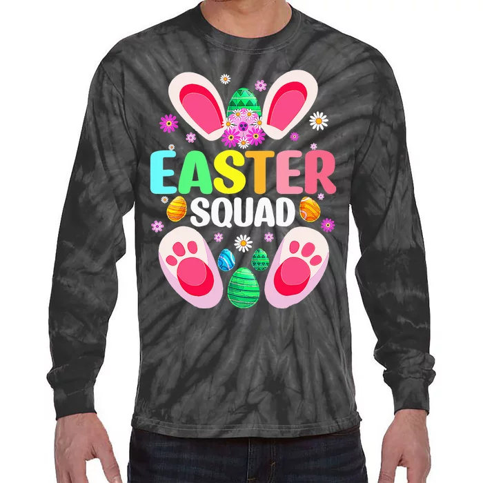 Easter Squad Family Matching Cute Easter Bunny Egg Hunting Tie-Dye Long Sleeve Shirt