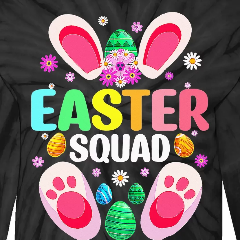 Easter Squad Family Matching Cute Easter Bunny Egg Hunting Tie-Dye Long Sleeve Shirt