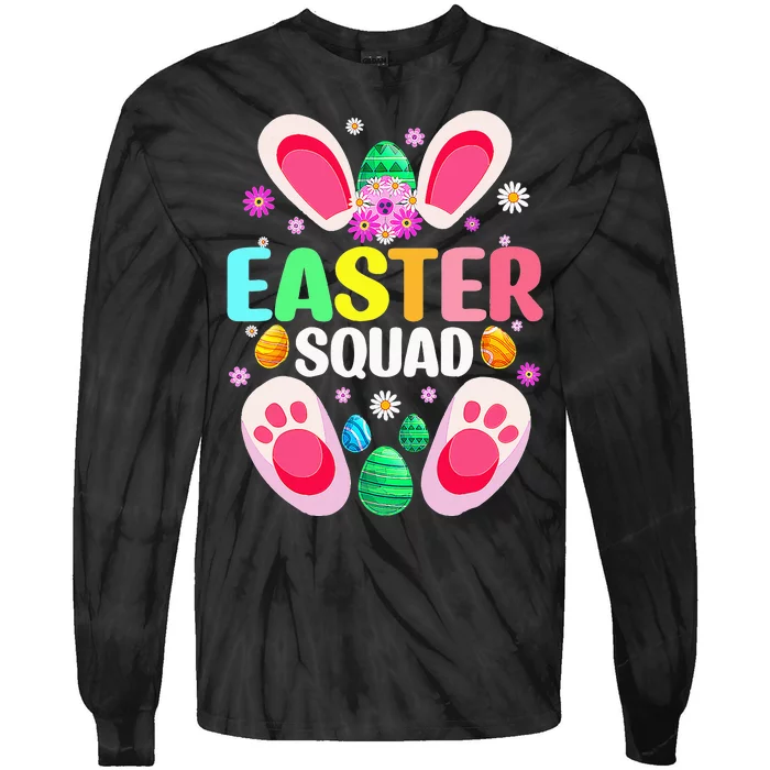 Easter Squad Family Matching Cute Easter Bunny Egg Hunting Tie-Dye Long Sleeve Shirt