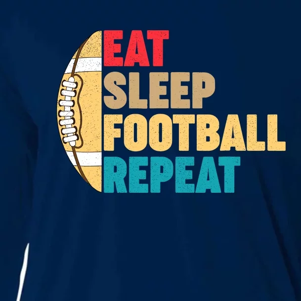 Eat Sleep Football Repeat For Teens Boy Girl Wo Cooling Performance Long Sleeve Crew