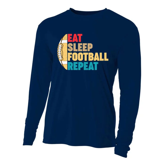 Eat Sleep Football Repeat For Teens Boy Girl Wo Cooling Performance Long Sleeve Crew