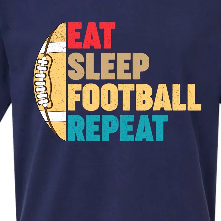 Eat Sleep Football Repeat For Teens Boy Girl Wo Sueded Cloud Jersey T-Shirt