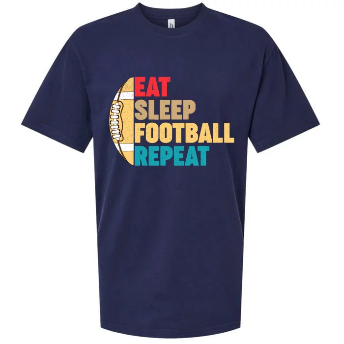 Eat Sleep Football Repeat For Teens Boy Girl Wo Sueded Cloud Jersey T-Shirt