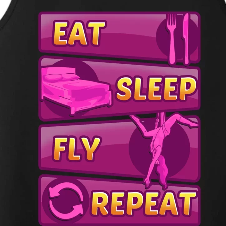 Eat Sleep Fly Repeat Aerial Yoga Silks Gift Performance Tank