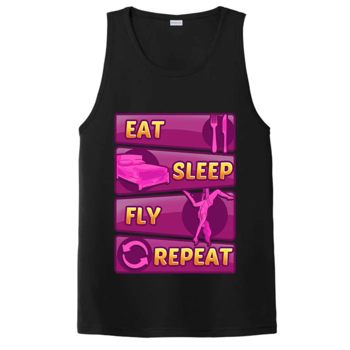 Eat Sleep Fly Repeat Aerial Yoga Silks Gift Performance Tank