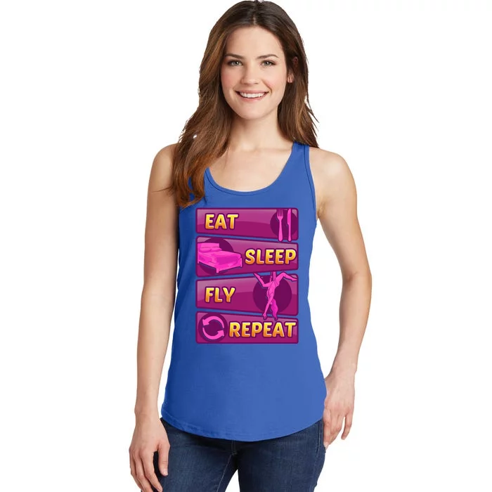 Eat Sleep Fly Repeat Aerial Yoga Silks Gift Ladies Essential Tank