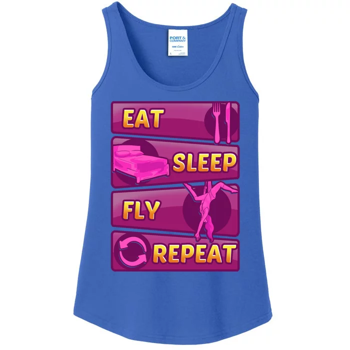 Eat Sleep Fly Repeat Aerial Yoga Silks Gift Ladies Essential Tank