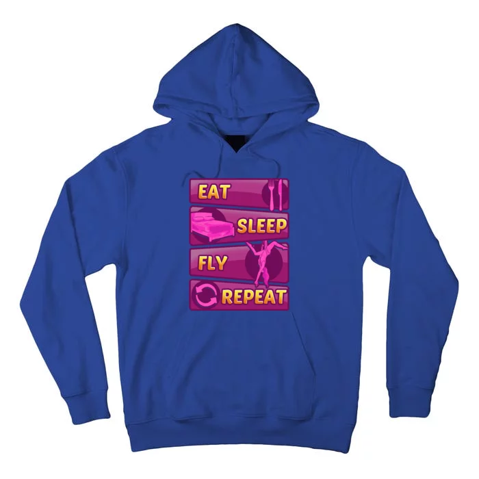 Eat Sleep Fly Repeat Aerial Yoga Silks Gift Tall Hoodie