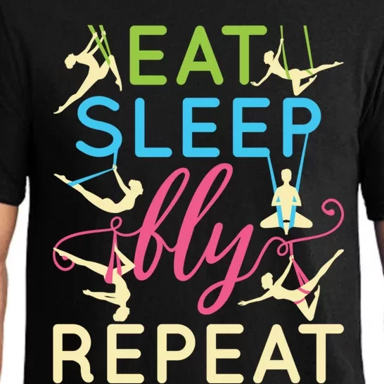 Eat Sleep Fly Repeat Cool Aerial Yoga Silks Gift Pajama Set