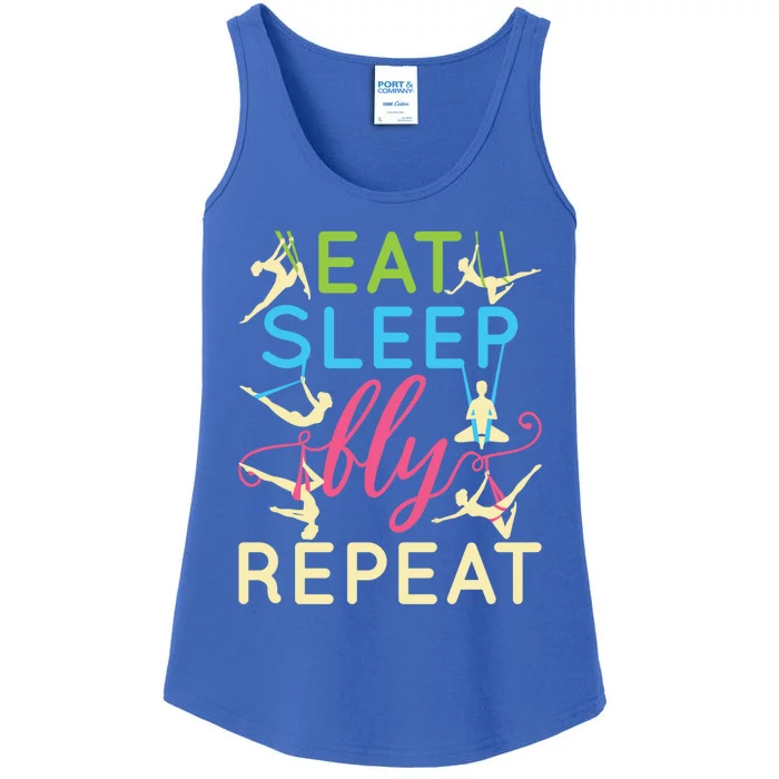 Eat Sleep Fly Repeat Cool Aerial Yoga Silks Gift Ladies Essential Tank