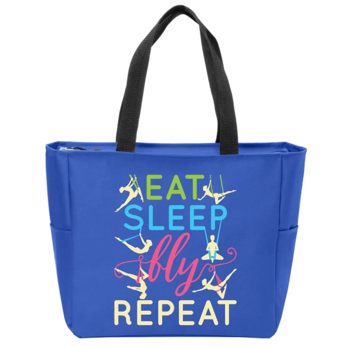 Eat Sleep Fly Repeat Cool Aerial Yoga Silks Gift Zip Tote Bag