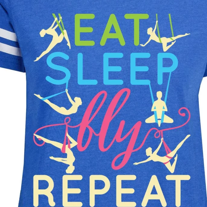 Eat Sleep Fly Repeat Cool Aerial Yoga Silks Gift Enza Ladies Jersey Football T-Shirt