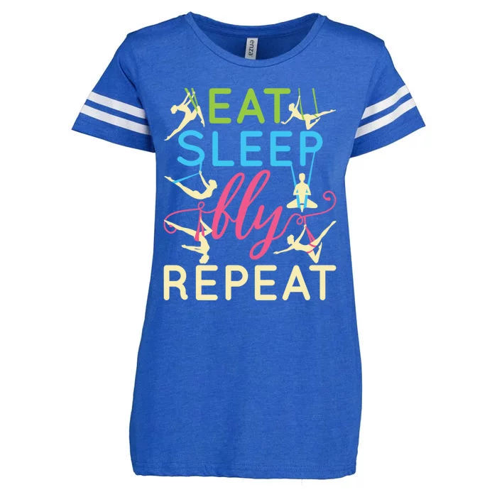 Eat Sleep Fly Repeat Cool Aerial Yoga Silks Gift Enza Ladies Jersey Football T-Shirt