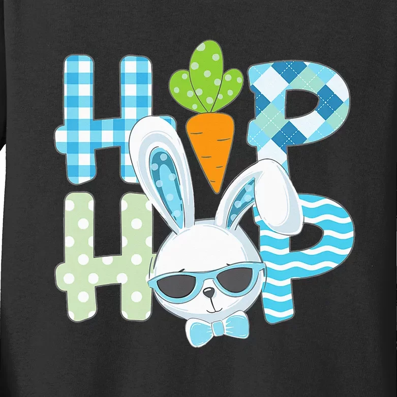 Easter Shirt for Boys Plaid Hip Hop Easter Bunny Check Gift Kids Long Sleeve Shirt