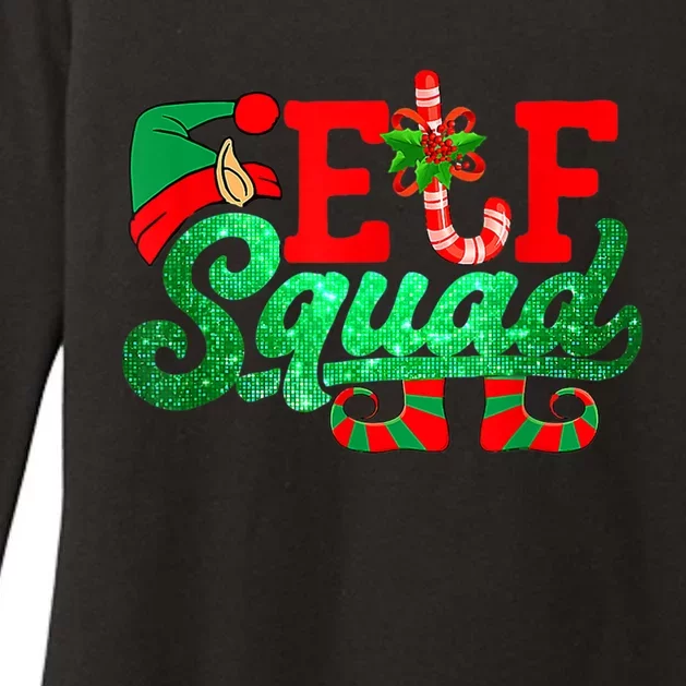 Elf Squad Funny Family Christmas Matching Pajamas Xmas Funny Gift Womens CVC Long Sleeve Shirt