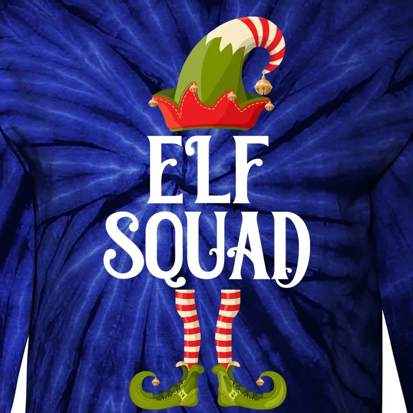 Elf Squad Festive Christmas Holiday Tie-Dye Long Sleeve Shirt